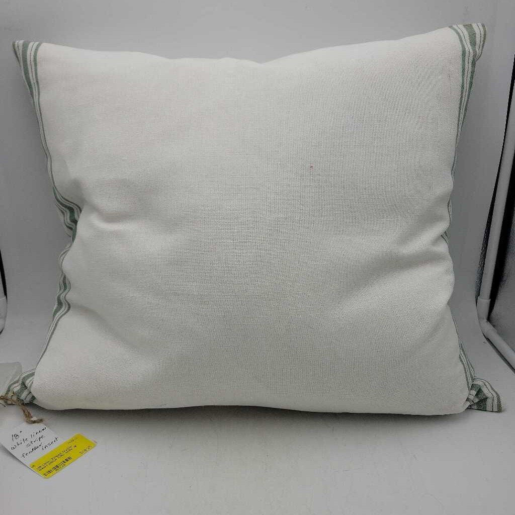 Linen Striped feather insert pillow (UR)