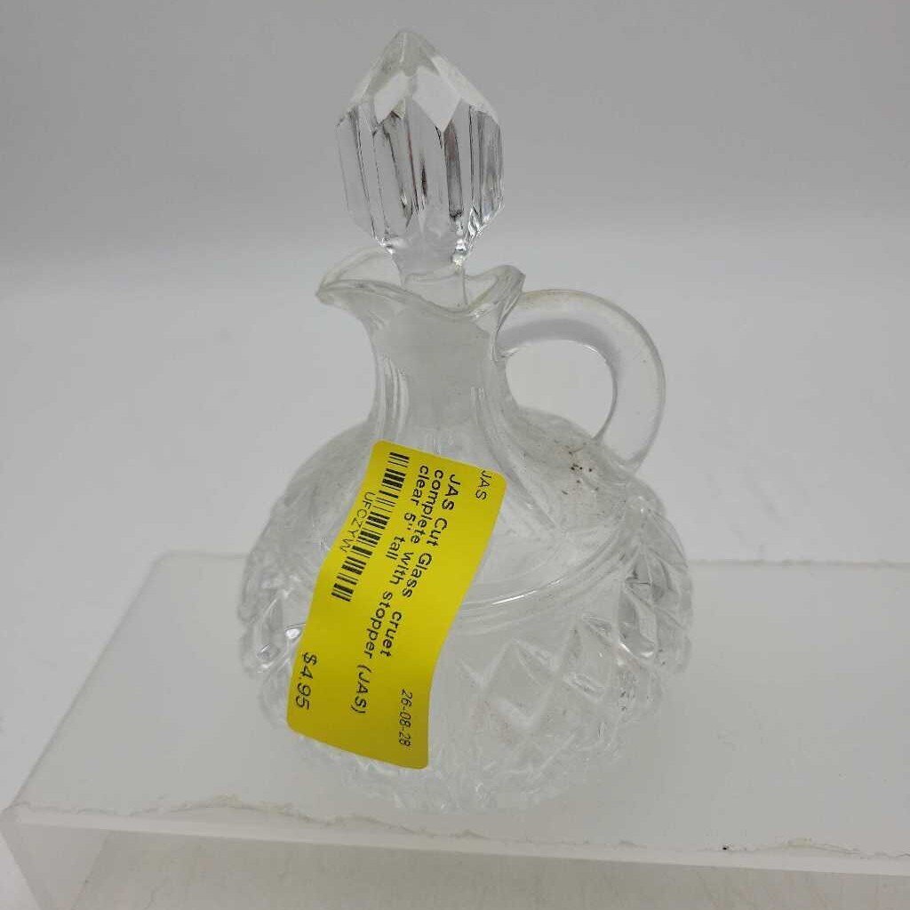 Cut Glass cruet complete with stopper (JAS)