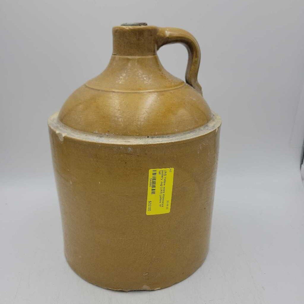 Yellow ware stoneware pottery Jug (JAS)