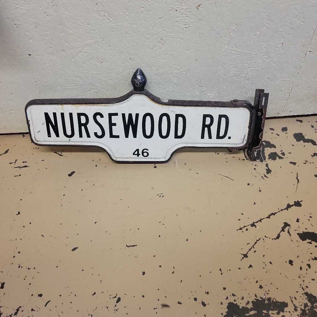 Street Sign Nursewood Rd Rare Toronto double sign with frame (JAS)