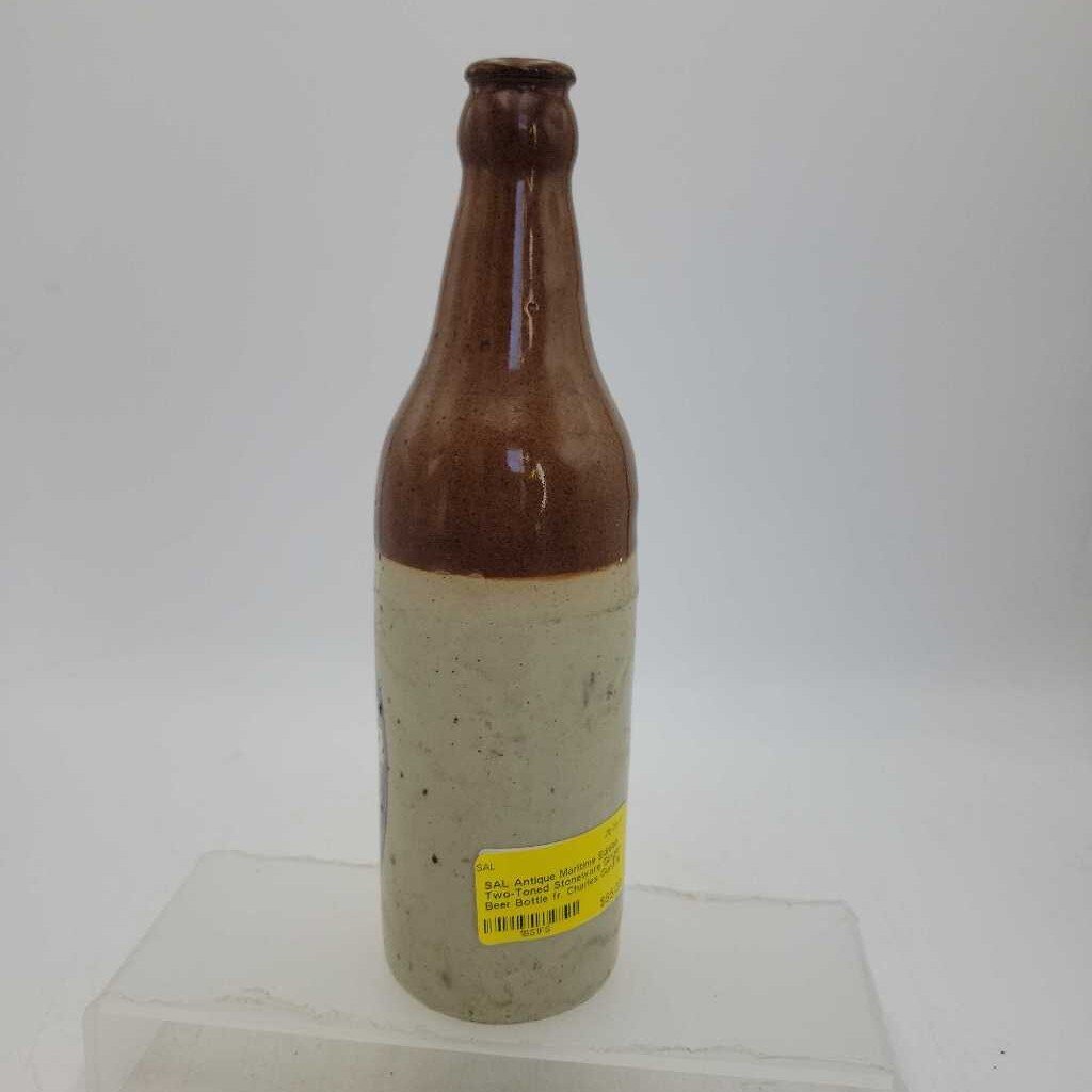 Antique Maritime Edition Two-Toned Stoneware Ginger Beer Bottle fr. Charles Gurd & Co. of Montreal - Saint John, NB (SAL)