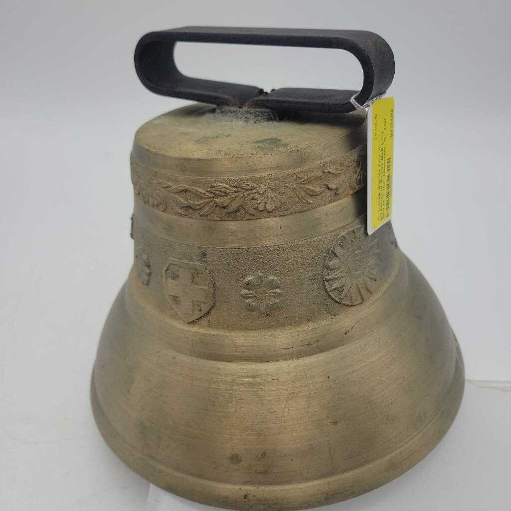 Large Swiss Floral Decorative Brass Bell (JL)