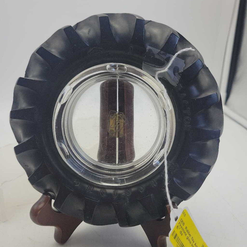 Rubber Tire Ashtray Firestone glass insert (DEB)