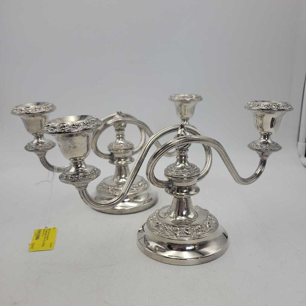 Chrome plated Candlesticks (Set of 2) (DEB)
