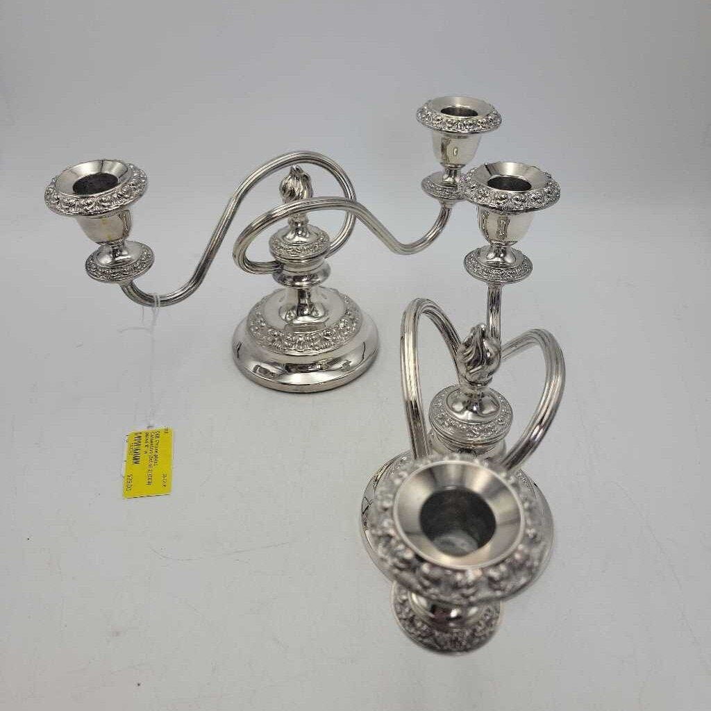 Chrome plated Candlesticks (Set of 2) (DEB)