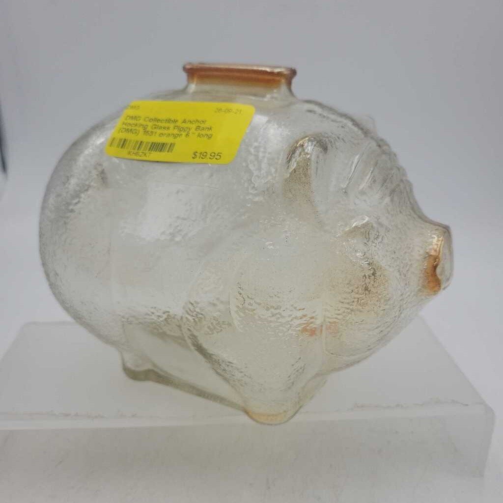 Collectible Anchor Hocking Glass Piggy Bank (DMG) 1531