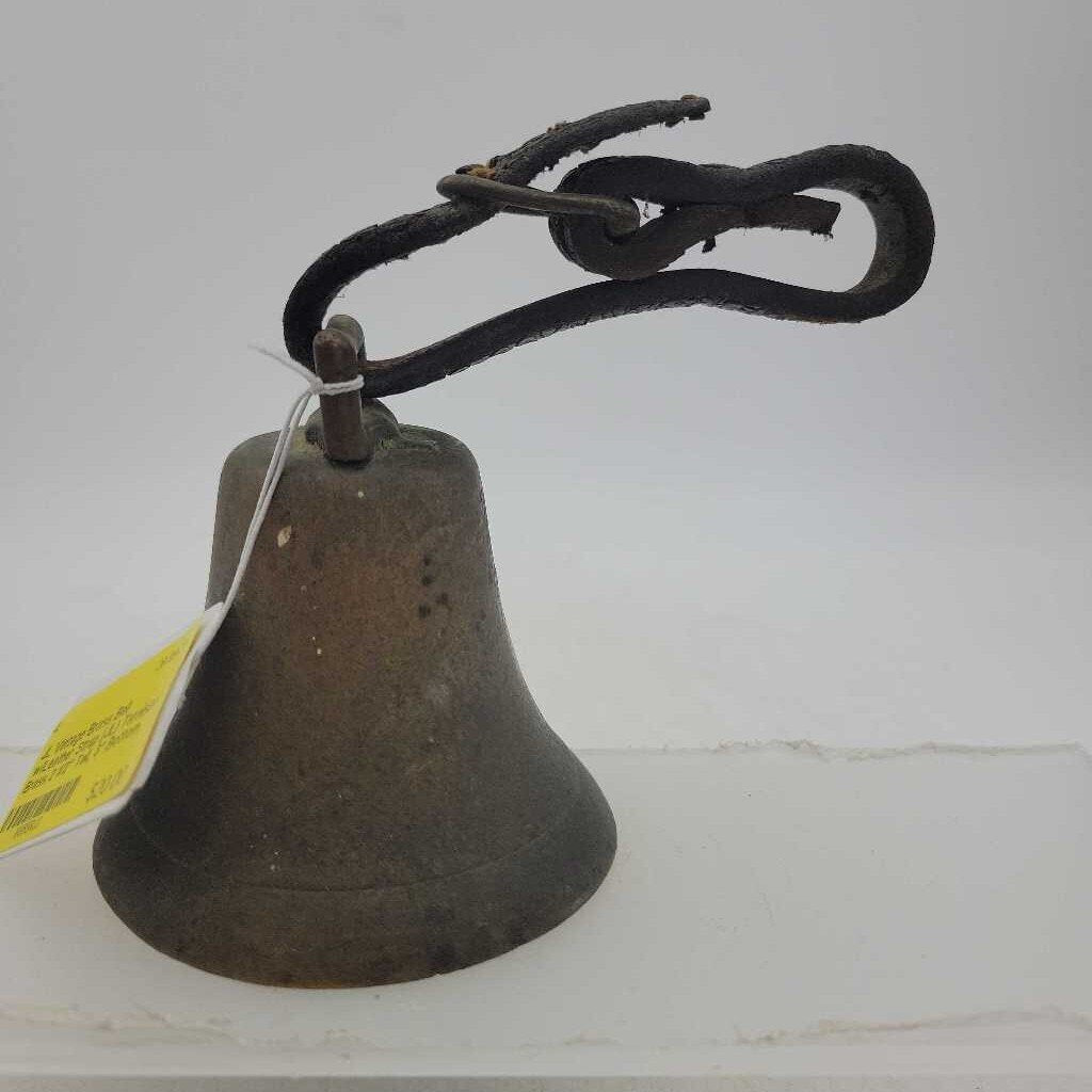 Vintage Brass Bell w/Leather Strap (JL)