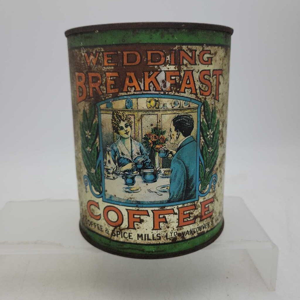 Wedding Breakfast pool Coffee Tin Pail Vancouver Canada Rare (JEF)