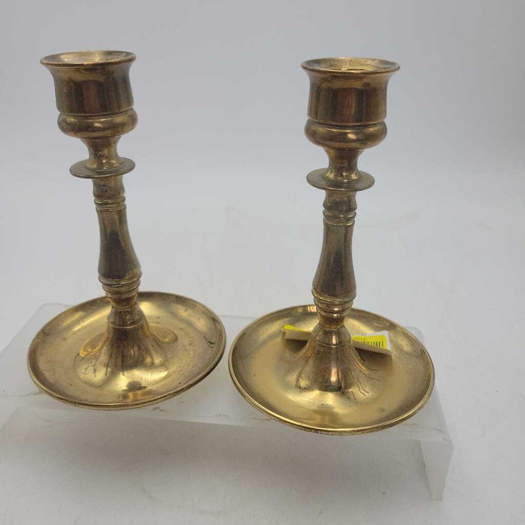 Brass Candlestick Holders (PR) (YVO) (610) heavy
