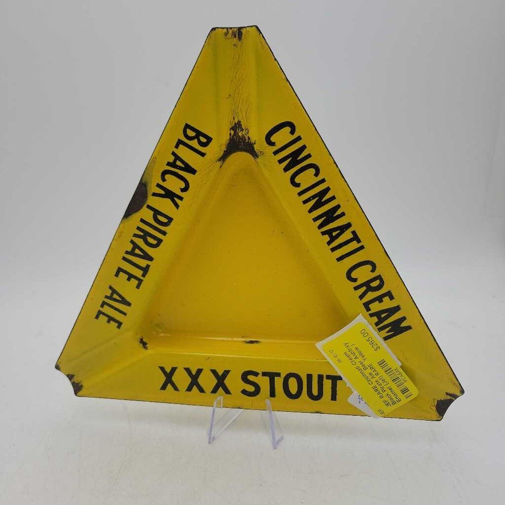 RARE Cincinnati Cream Black Pirate Ale Beer Ashtray Enamel (Jef) RARE