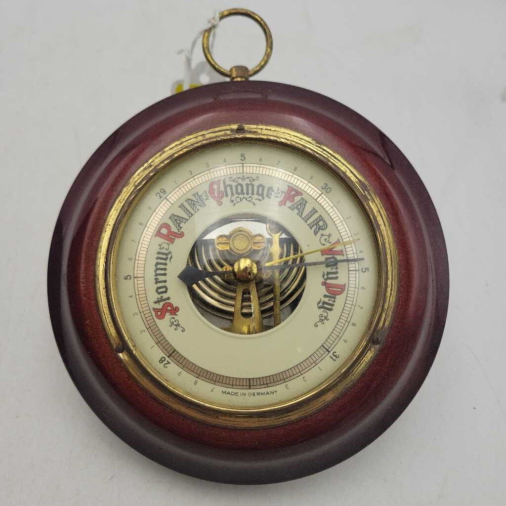 Vintage Barometer Wooden frame (JAS) as found