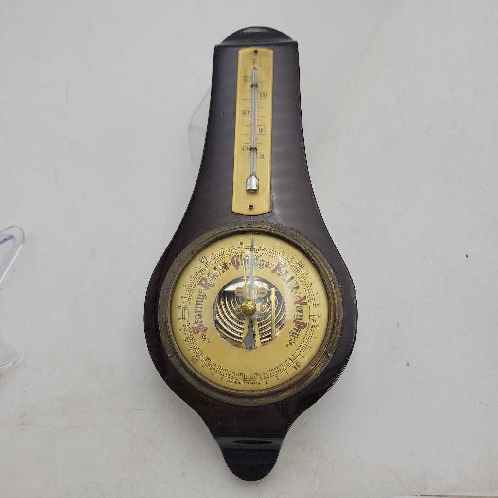 Vintage Barometer Thermo. Wooden frame (JAS) as found