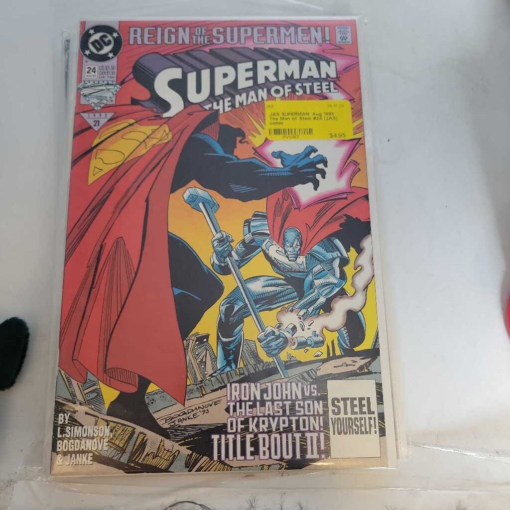 SUPERMAN: Aug 1993 The Man of Steel #24 (JAS) comic