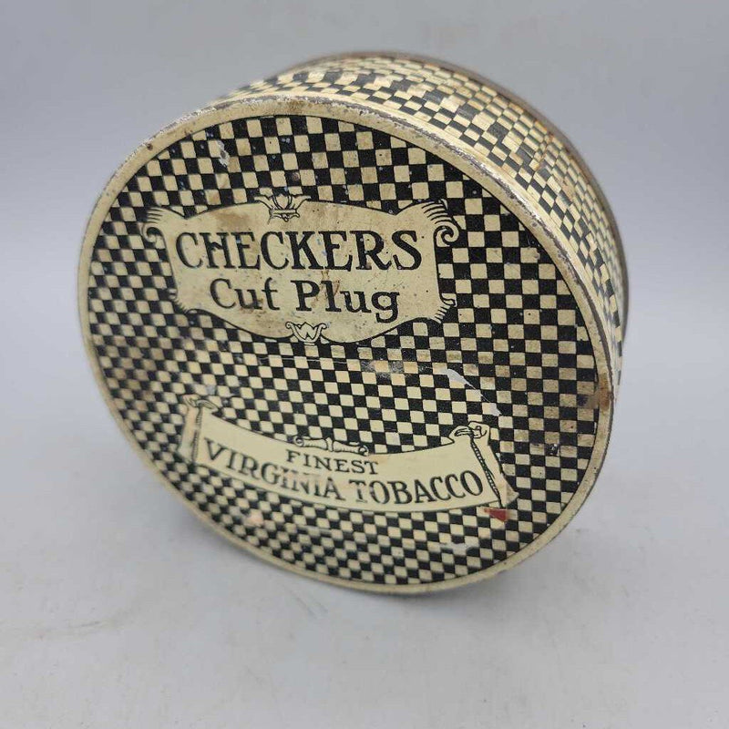 Checkers Cut Plug Tobacco Tin (DR)