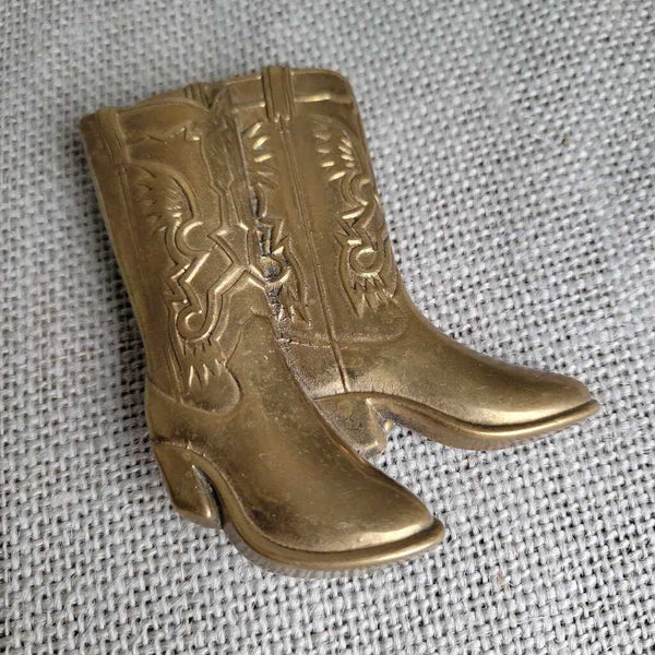1979 solid brass cowboy boots Baron buckle (COL #0742)