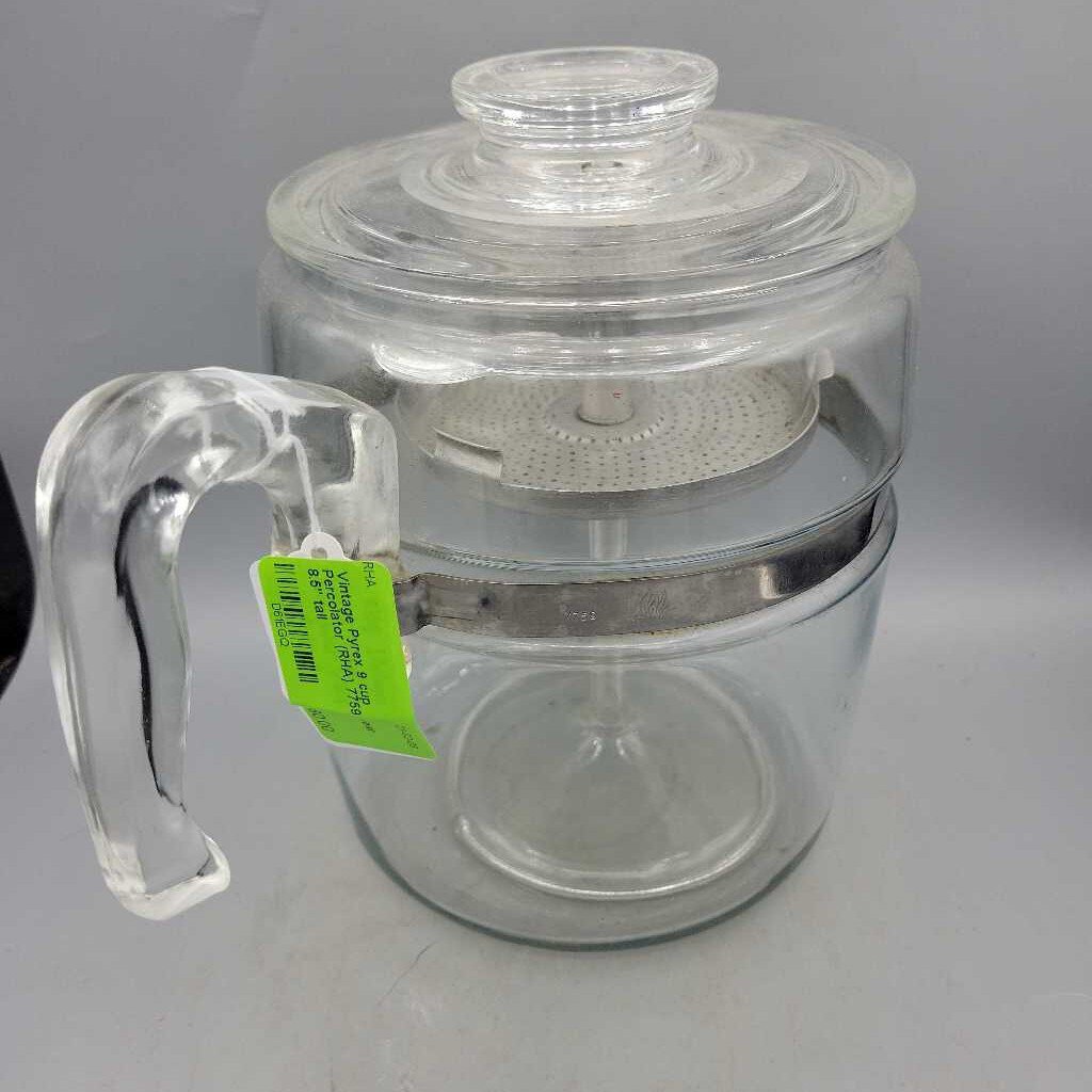 Vintage Pyrex Tall Coffee Pot Pyrex 9 Cup Percolator Vintage Glass  Percolator Pyrex Flameware 