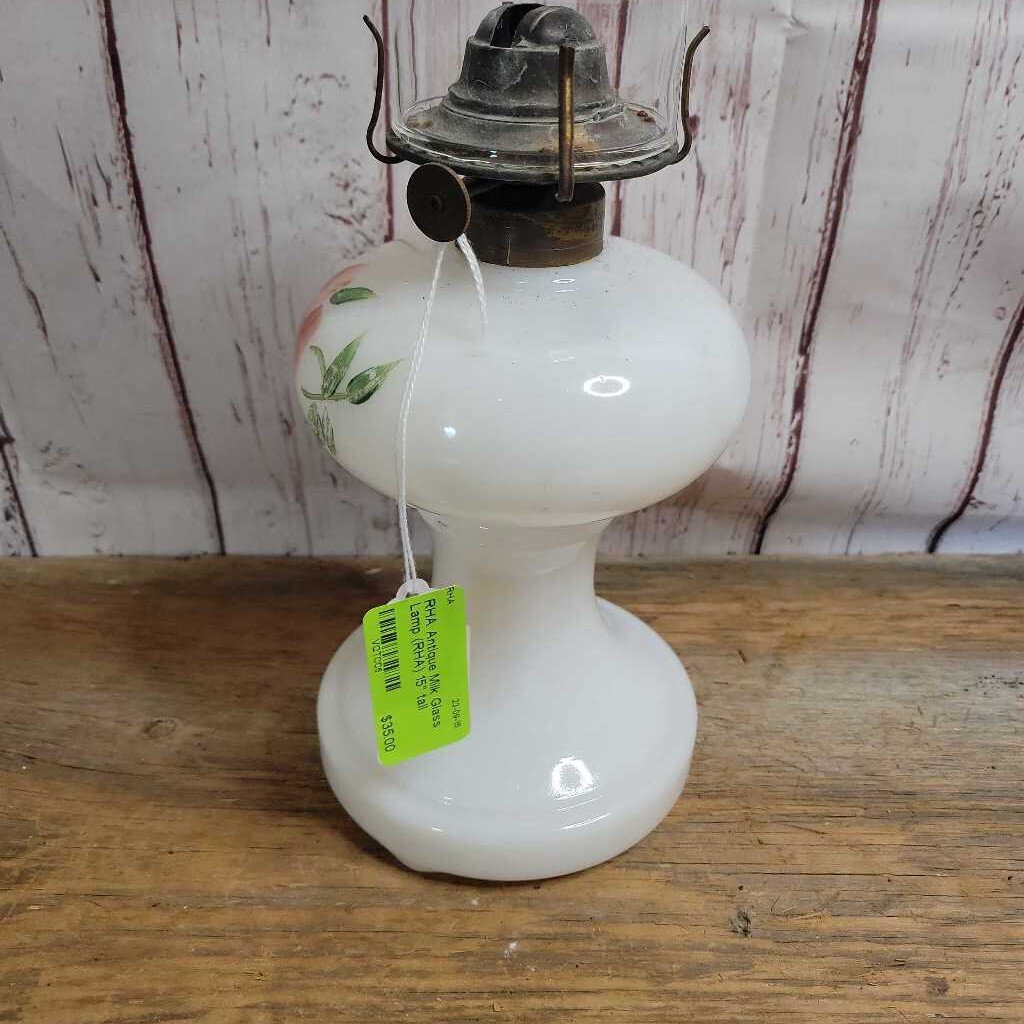 Antique Milk Glass Lamp (RHA) – Waterford Antique Market