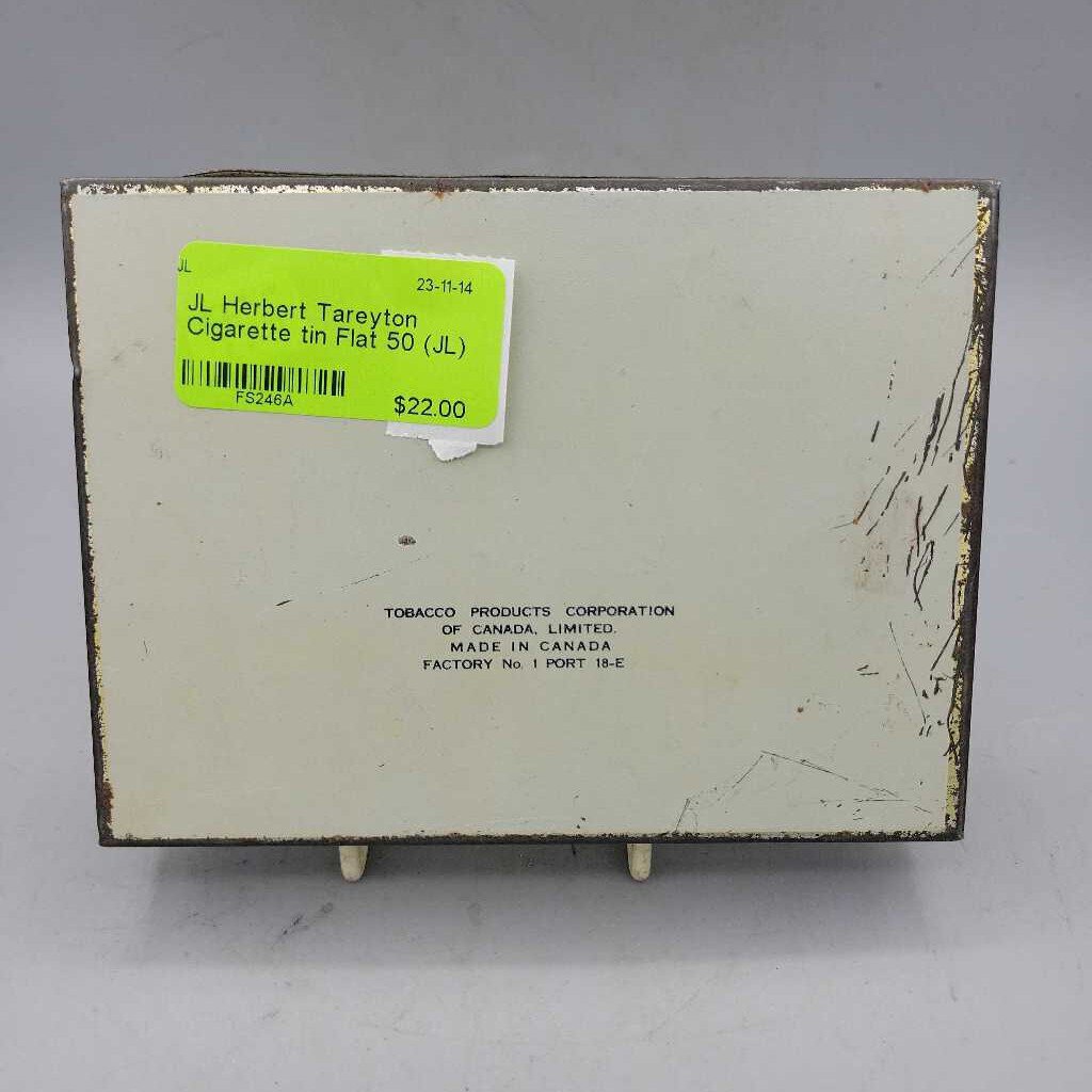 Herbert Tareyton Cigarette tin Flat 50 (JL)