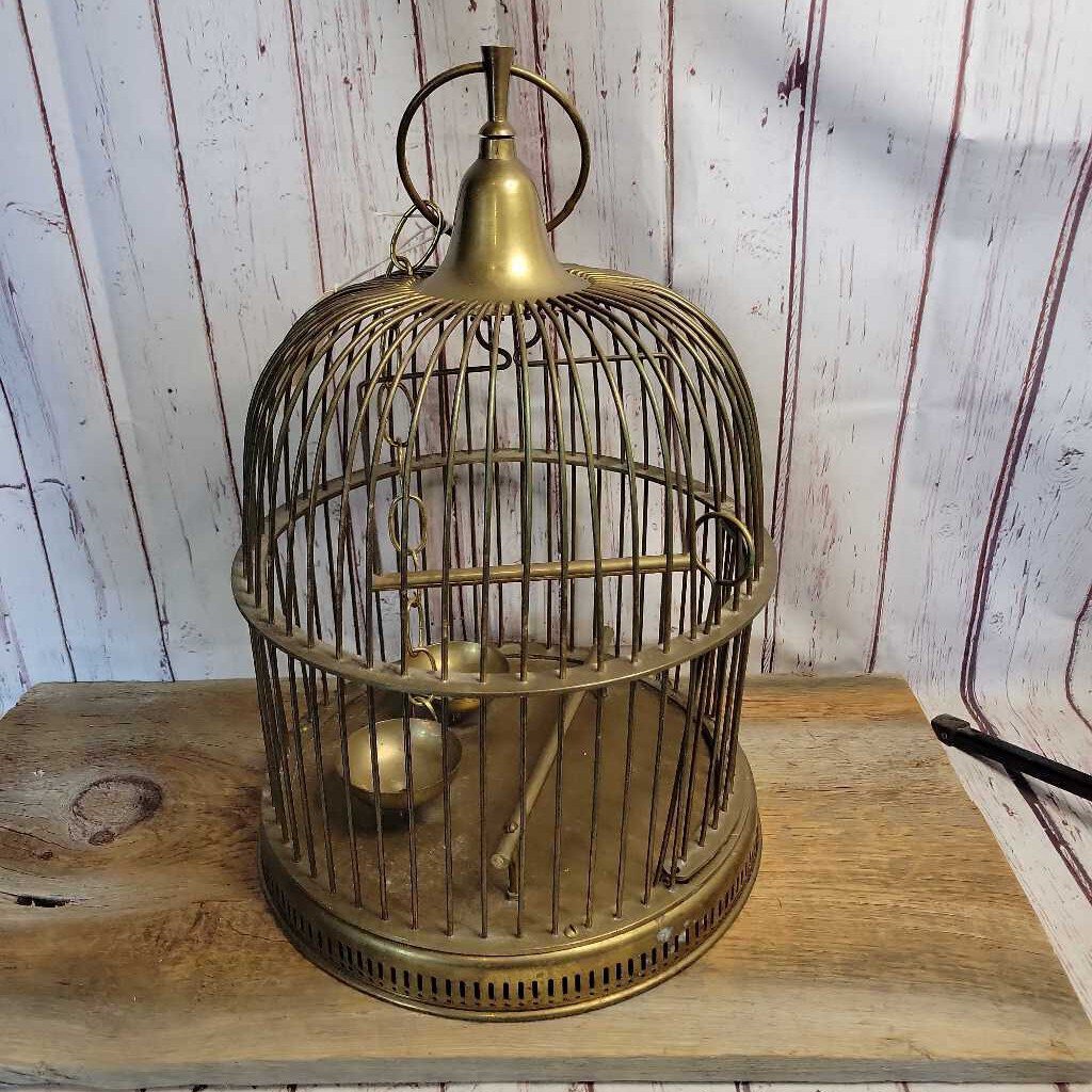 Vintage Victorian Era Brass Bird Cage 