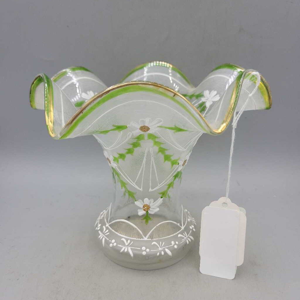 Hand Painted Art Glass Vase (DEB)