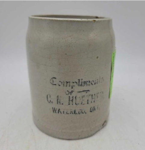 A Rare Waterloo Treasure: C.N. Huether Stoneware Mug