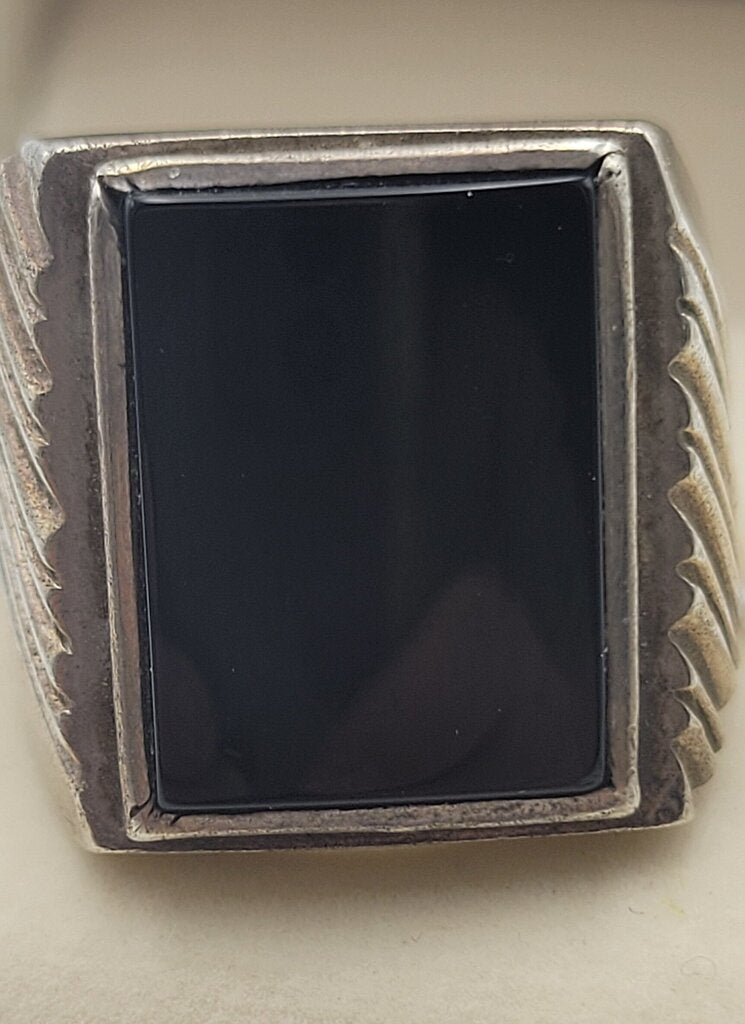 Sterling Onyx Signet Ring - #13974 (VT)