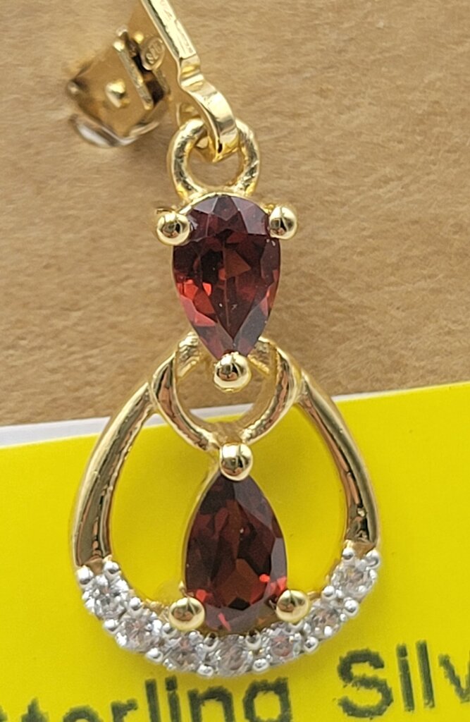 Sterling Silver and Garnet Earrings (LIT)