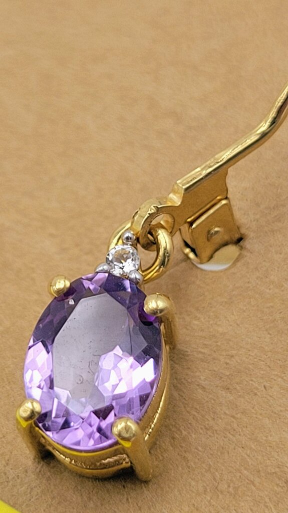 Sterling Silver & Amethyst Earrings (LIT)