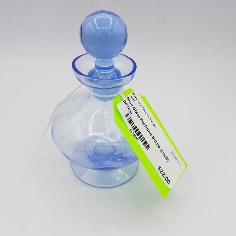 Blue Glass Perfume Bottle (LIND) (M163)