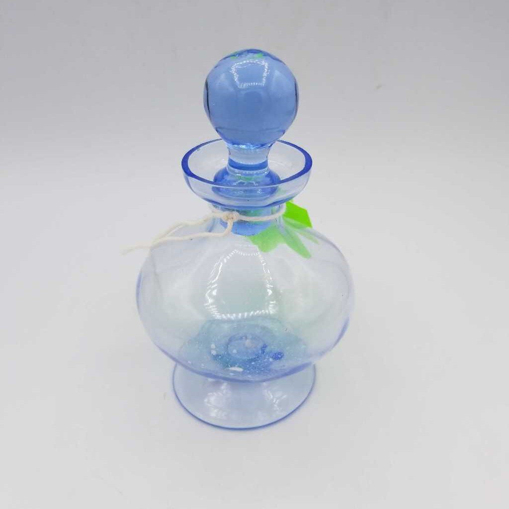 Blue Glass Perfume Bottle (LIND) (M163)