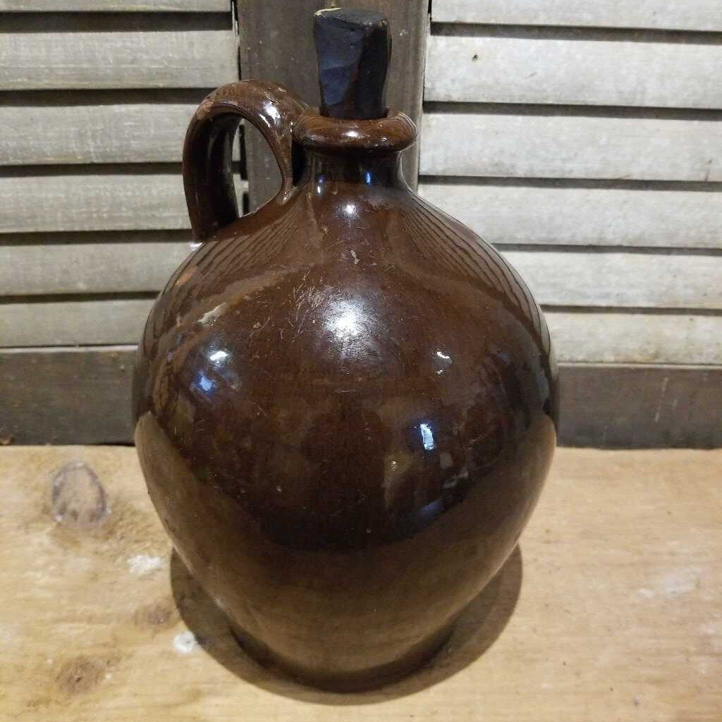 Redware Jug w/cork Circa 1860's (JEF)