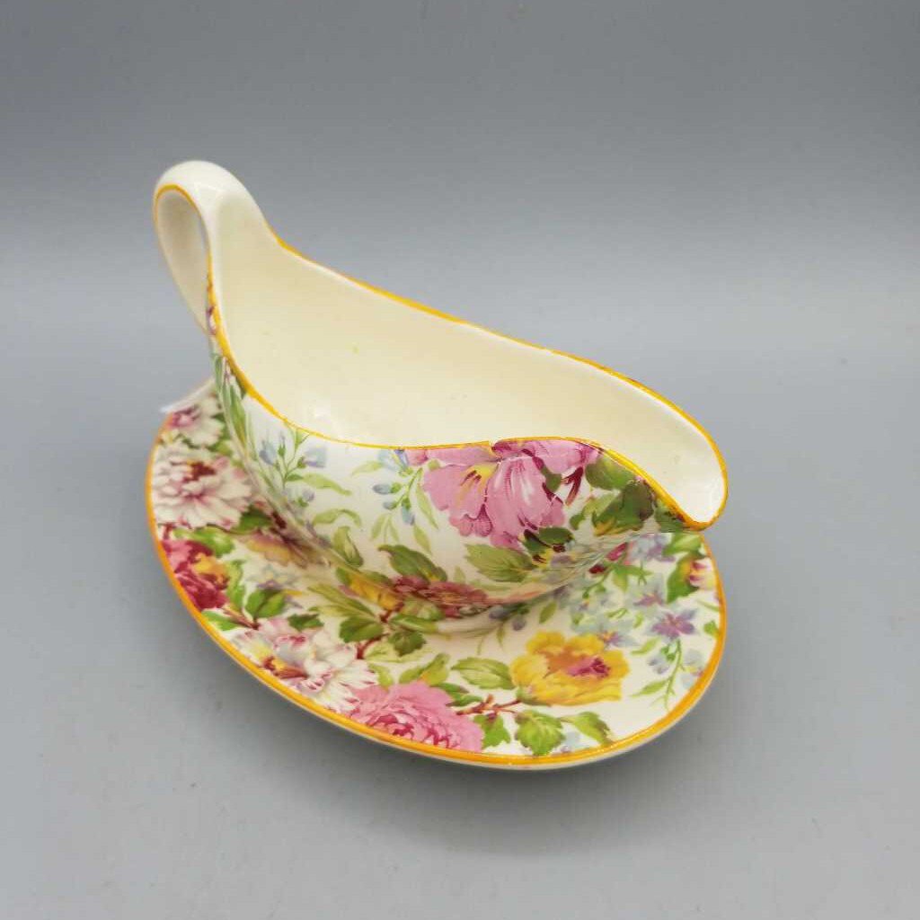 Chintz Sauce Jug and Plate (DEB)