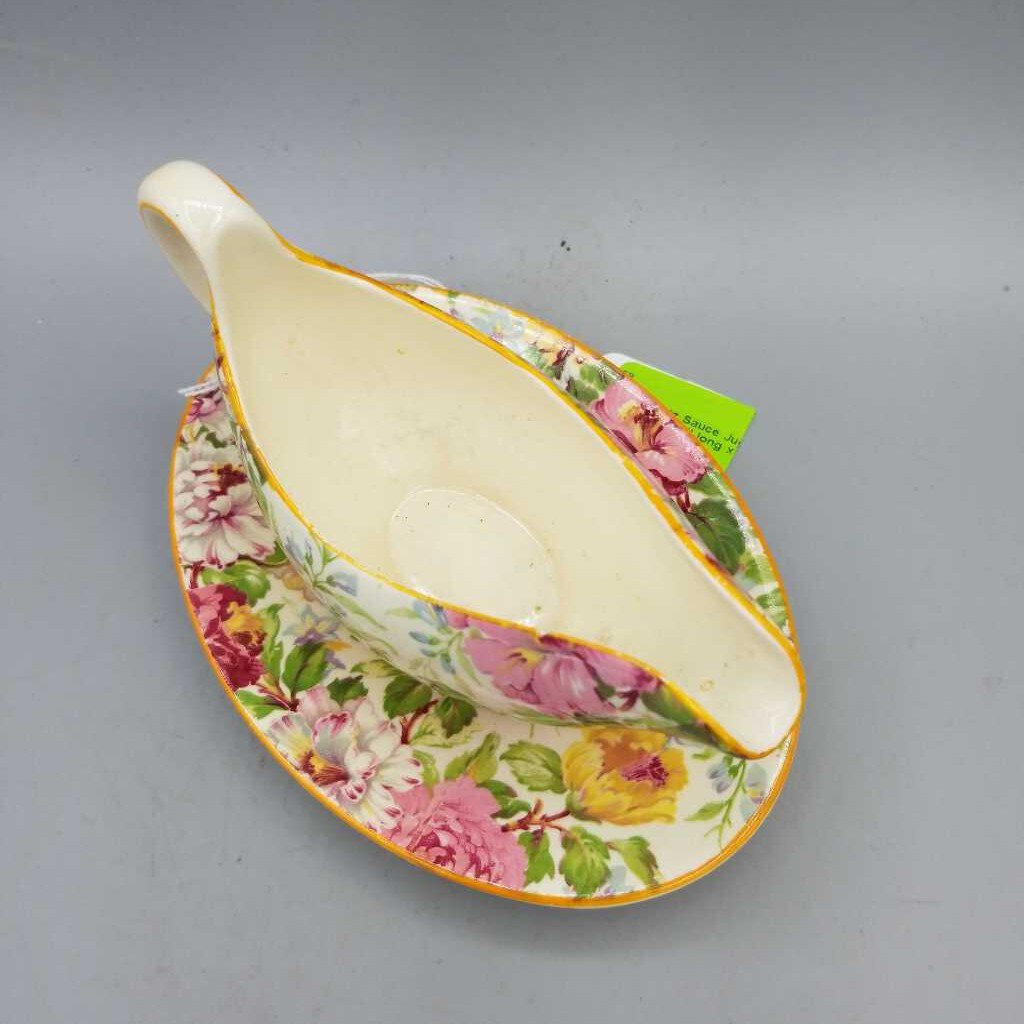 Chintz Sauce Jug and Plate (DEB)