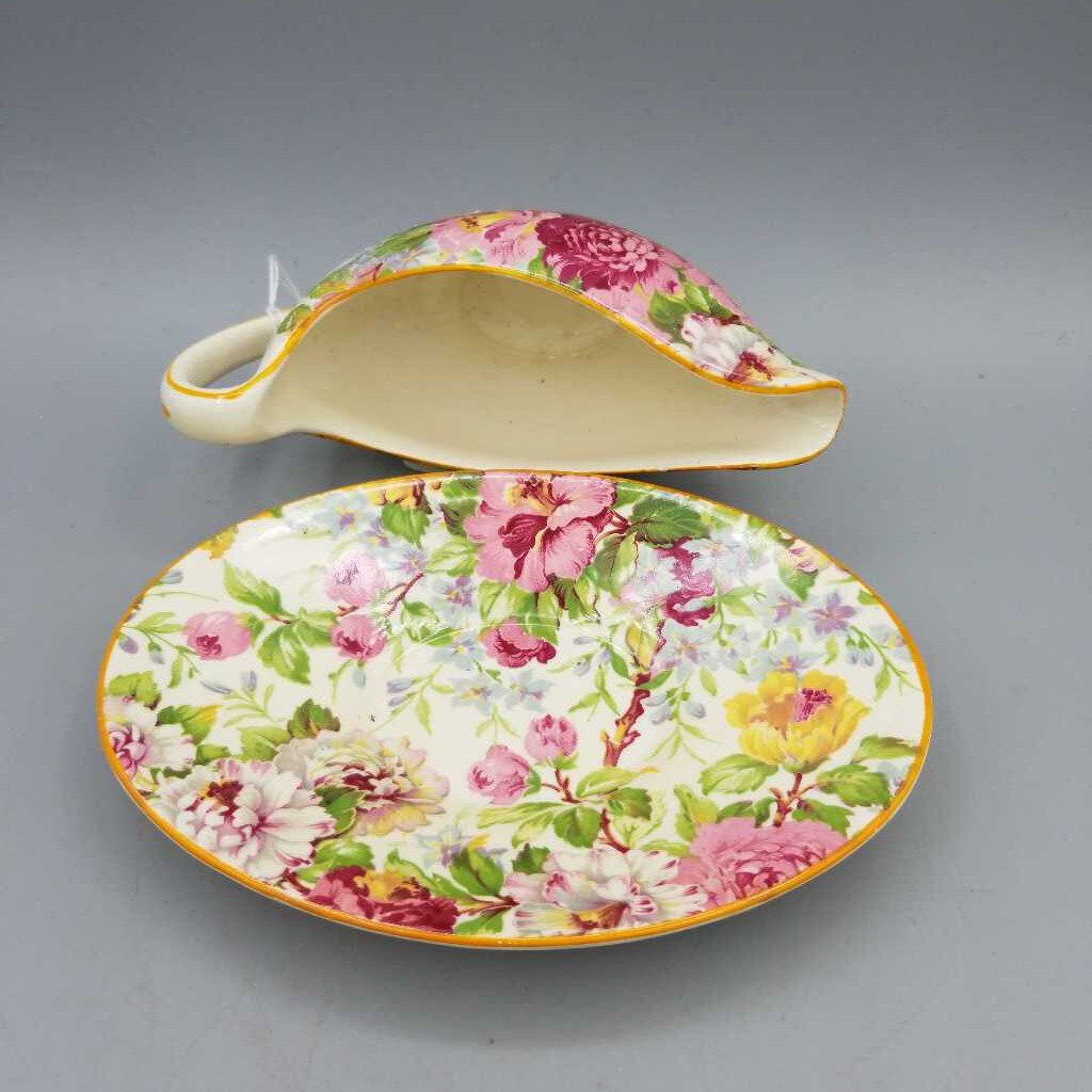 Chintz Sauce Jug and Plate (DEB)