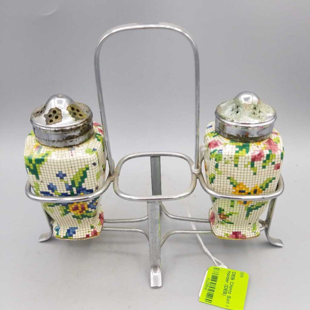 Chintz Salt / Pepper with holder (DEB)