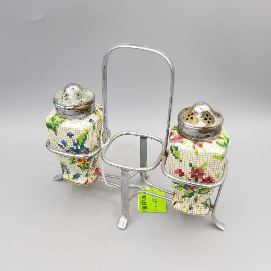 Chintz Salt / Pepper with holder (DEB)