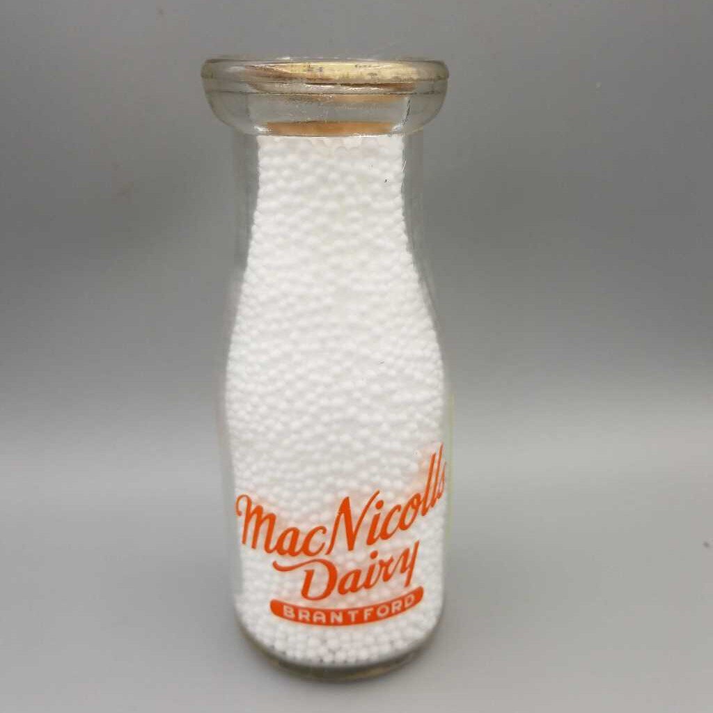 MacNicolls Dairy half Pint Milk Bottle (JEF)