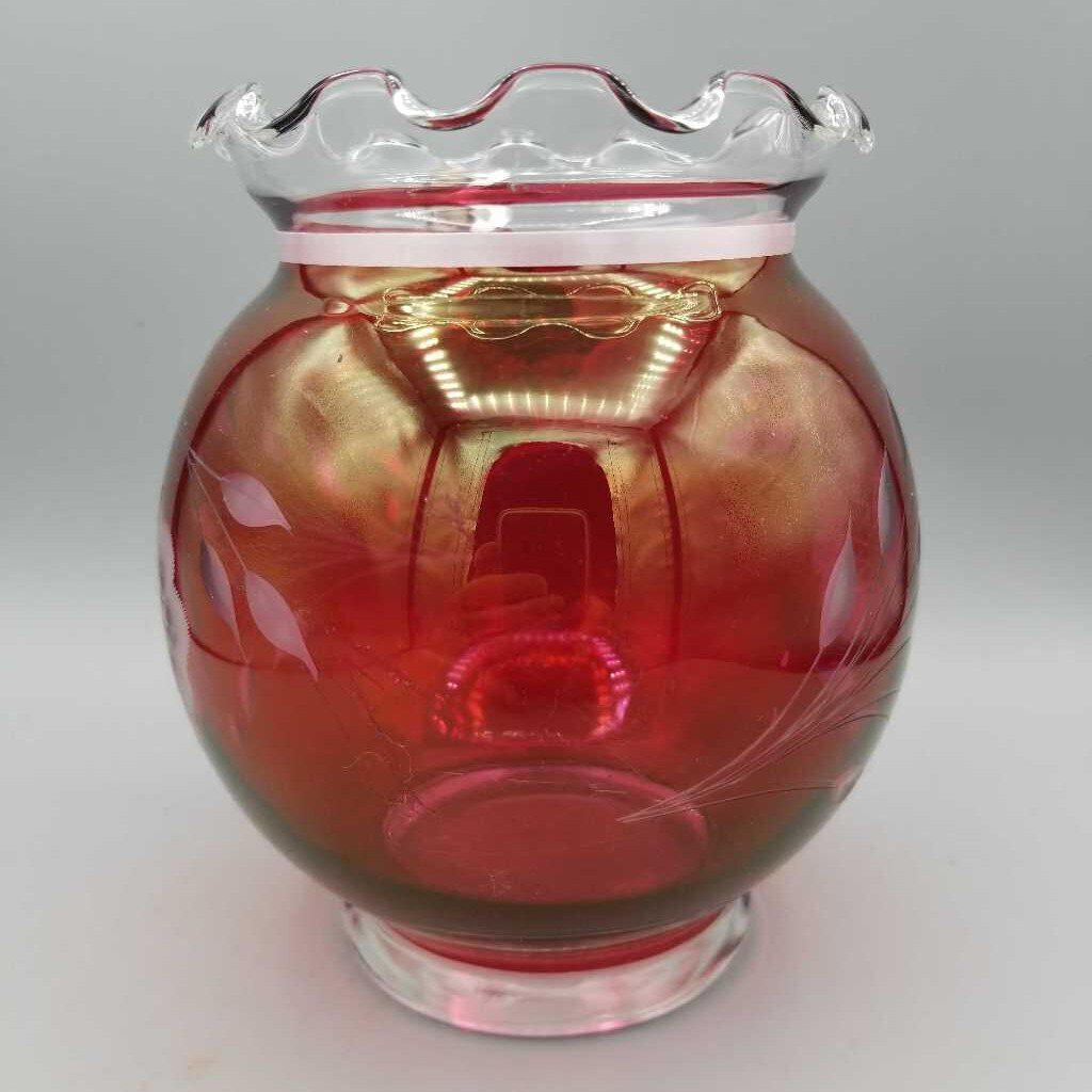 Ruby / Red Cornflower Rose Bowl (TRE)