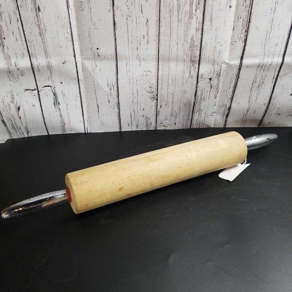 Rolling Pin Wooden Chrome Handles (RHA)