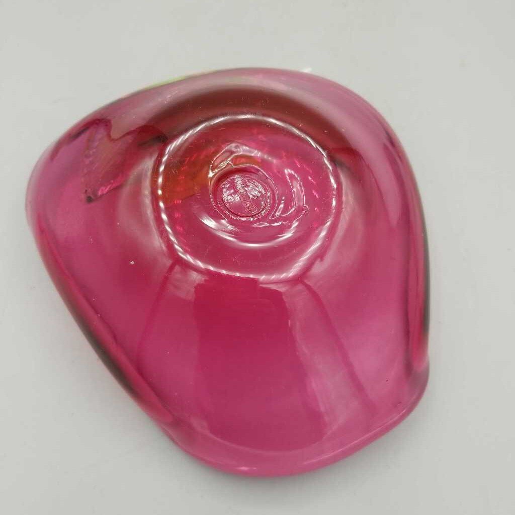Cranberry Apple Dish Signed (DEB)