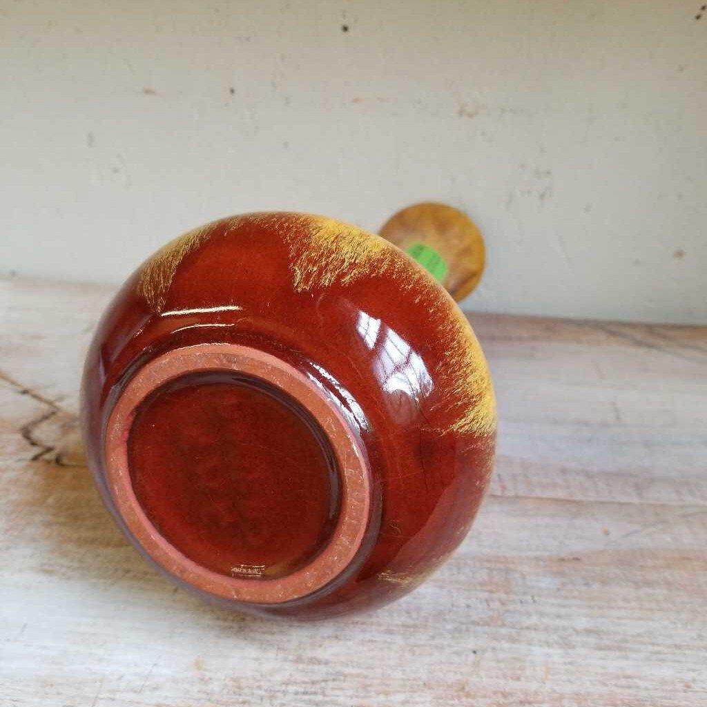 Blue Mountain Pottery vase, Yellow and brown