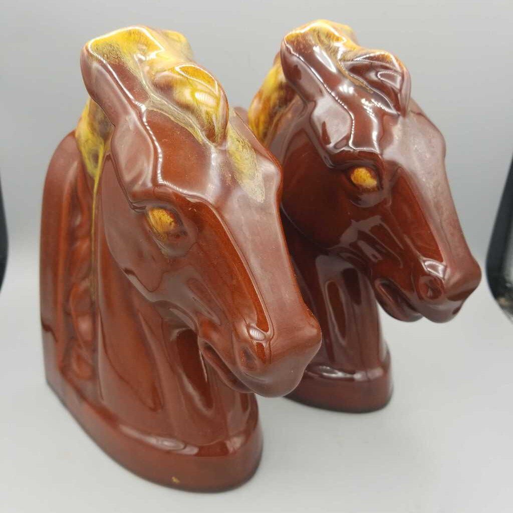 Blue Mountain Pottery Horse Bookends (RHA)