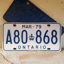 1979 Mar Ontario License Plates Pair (YVO)