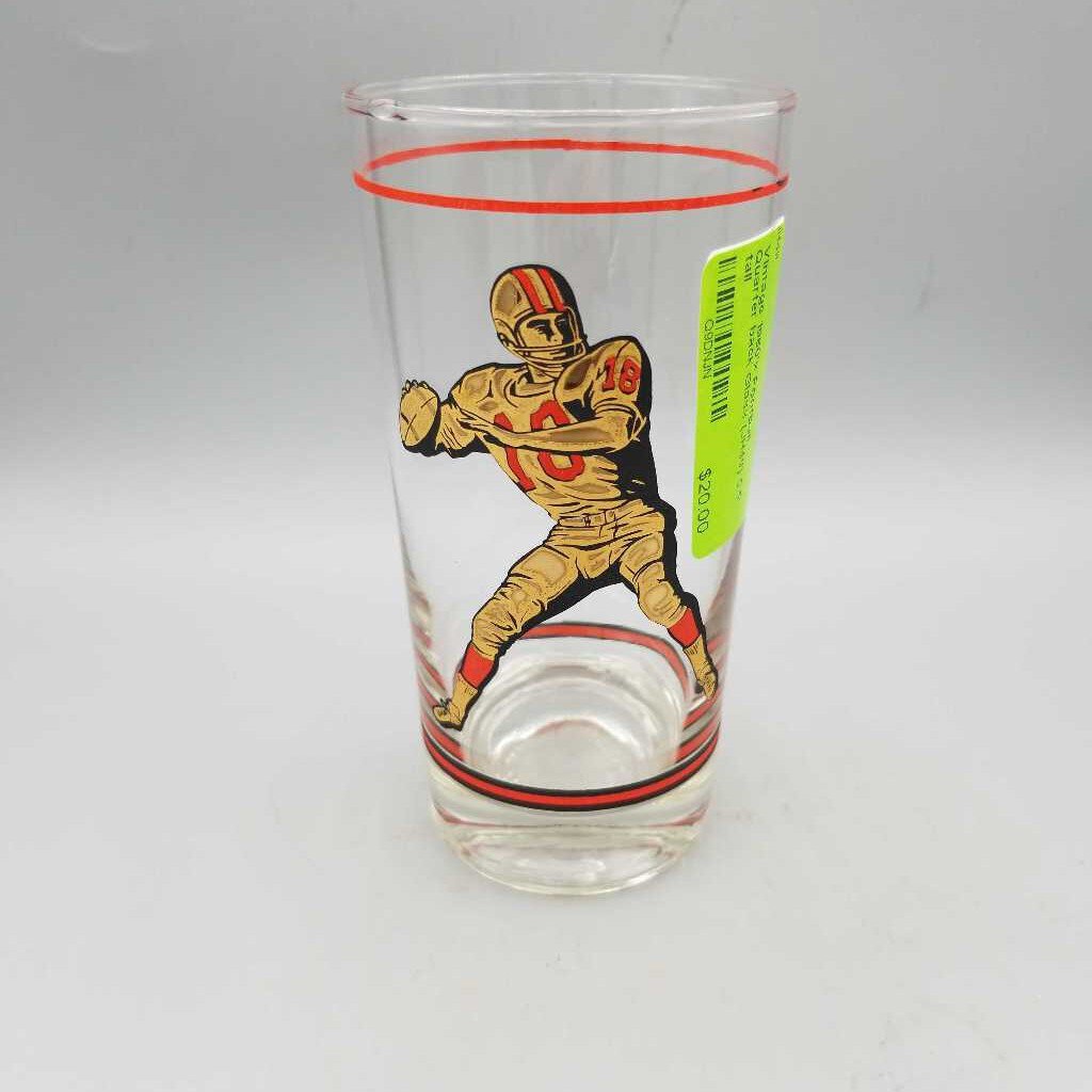 Vintage 1960's Football Quarter back Glass (JH49)