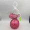 Rossi Cranberry Glass Vase Ribbon Handle (RHA)