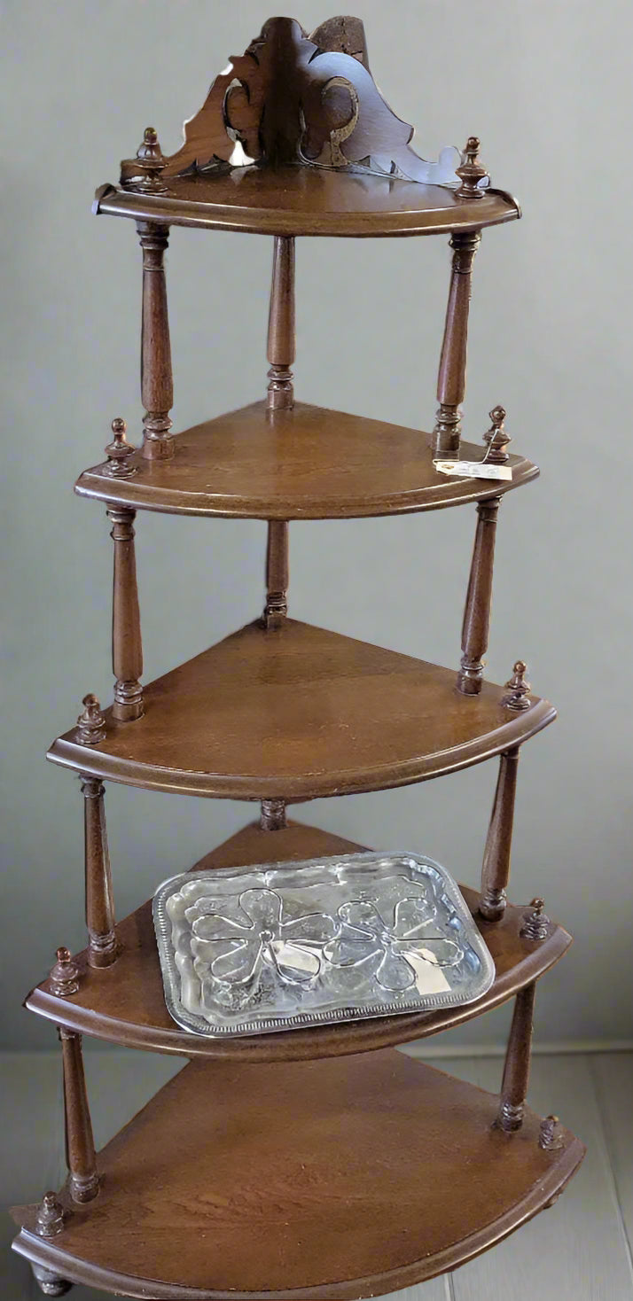 WDV 365 Antique 5 Tier Corner Plant Stand {K}