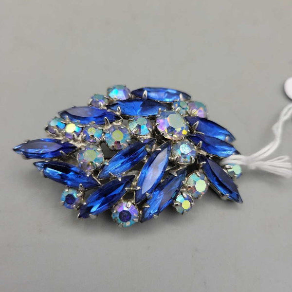 VT Vintage Blue & AB Rhinestone Brooch (VT) 5529