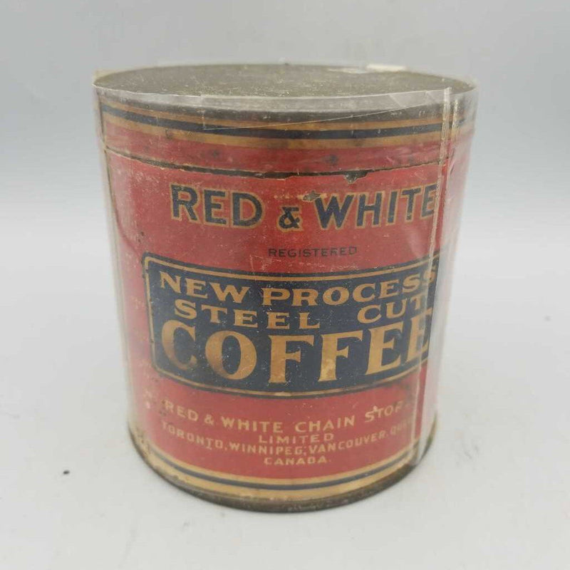 Antique Red and White Coffee Tin (Jef)