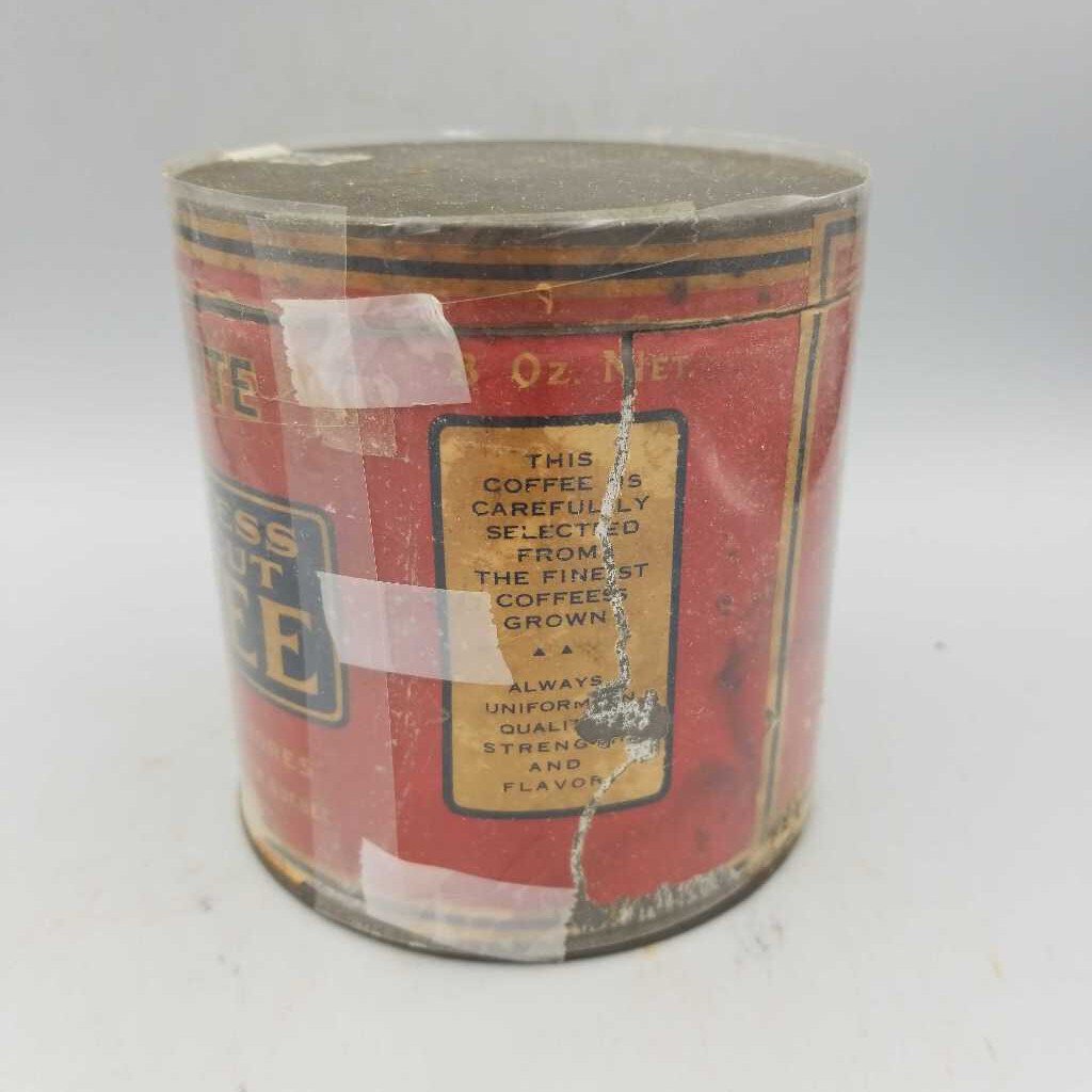 Antique Red and White Coffee Tin (Jef)