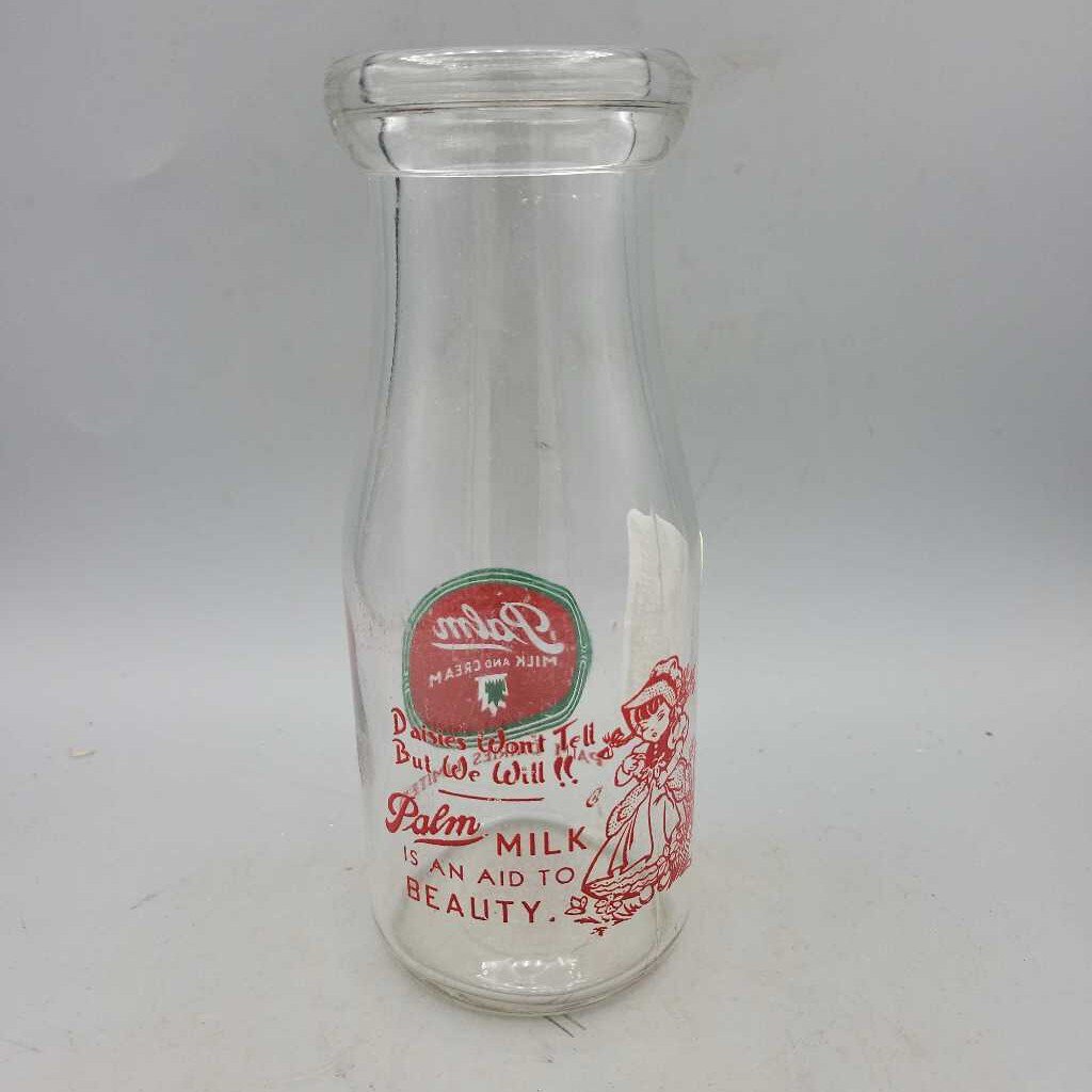 Palm Milk and Cream Half Pint Milk Bottle (Jef)